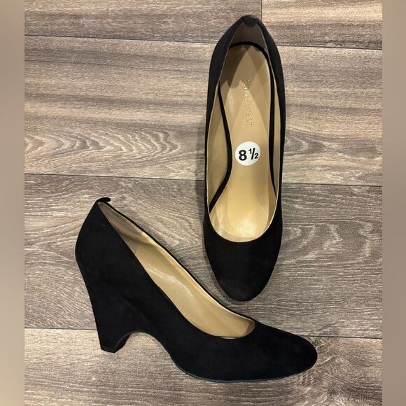 Nine West Women’s Micro Suede Pumps Size 8.5 New! Black - Picture 1 of 6